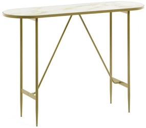 Konsola ze szklanym blatem w kolorze złota 35x110 cm Elisenda – Kave Home