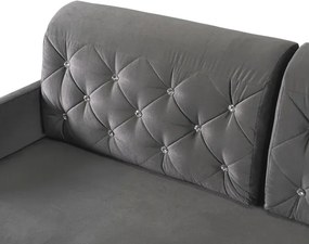 Sofa Rozkładana z Funkcją Spania VIVO Dwuosobowa Szara Glamour do Salonu
