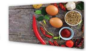 Obraz drukowany na płótnie Kompozycja z Jajkiem i Papryczką