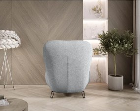 Fotel LUIS skandynawski wolnostojący na metalowych nogach w tkaninie NOW OR NEVER 92