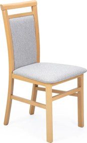 Klasyczne krzesło tapicerowane tkaniną dąb artisan + szary H1-D61