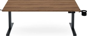 Biurko elektryczne z regulacją wysokości ergonomiczne antracytowe/orzech,1600x800 mm: ARIA