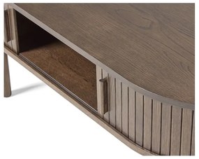 Stolik w dekorze dębu w ciemnym naturalnym kolorze 60x120 cm Meta – Unique Furniture