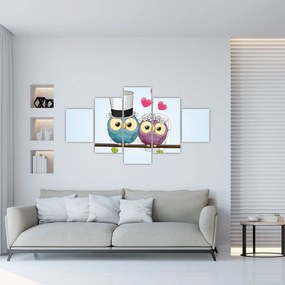 Obraz - Zakochane sowy (125x70 cm)