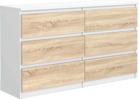Komoda NUDO 120 cm do Salonu Sypialni 6 Szuflad Biały