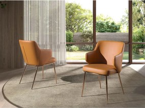 Brązowe krzesło ze sztucznej skóry 4162 ANGEL CERDA