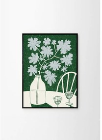 Plakat 30x40 cm Blue Flowers &amp; Red Wine – The Poster Club