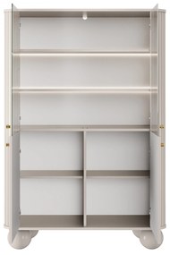 Witryna Vesper 103 cm czterodrzwiowa - kaszmir / złote uchwyty / nogi kule