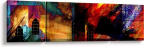 Obraz - Kolorowa abstrakcja miasta (170x50 cm)