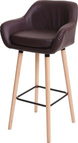 Stołek barowy Vaasa T381, imitacja skóry, brązowy