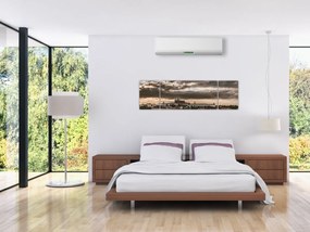 Obraz Zamku Praskiego o zmierzchu (170x50 cm)