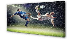 Obraz drukowany na płótnie Futbol W Strugach Deszczu