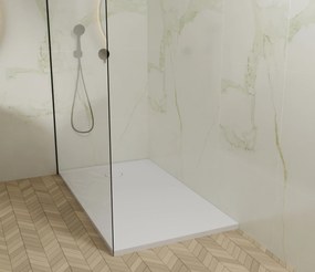 Brodzik prostokątny z konglomeratu RONA Classic | Różne rozmiary| Różne kolory : Kolor - Biały matowy , Rozmiar - 140x90 cm