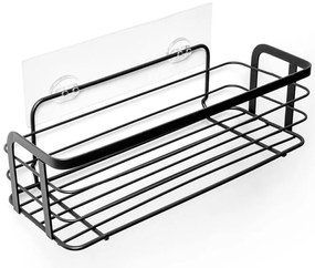 Półka łazienkowa metalowa przyklejana pod prysznic do kabiny prysznicowej organizer na kosmetyki (Czarna)