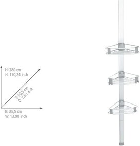 Aluminiowa teleskopowa półka łazienkowa w kolorze matowego srebra Purio – Wenko