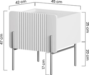 Szafka nocna Malmi z szufladą 45 cm - czarny mat / czarne nóżki