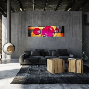 Abstrakcyjny obraz z historycznymi symbolami (170x50 cm)
