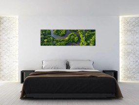 Obraz - Krajobraz leśny z rzeką (170x50 cm)