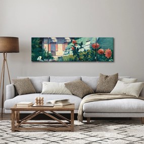 Obraz - Gustave Caillebotte, Dahlias, Garden at Petit Gennevilliers, reprodukcje (170x50 cm)