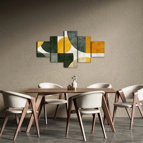 Obraz - Abstrakcja w oliwkowym kolorze (125x70 cm)