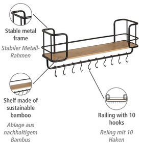 Czarna metalowa półka 79 cm Loft – Wenko