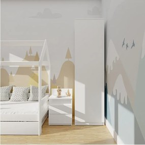 Szafa Malwa SD-50 | Biała|  50x50x180 cm |Szafa z Systemem TIP-ON