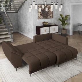Masseno Narożnik VESTANO  z funkcją spania i pojemnikiem na pościel Narozniki L, Rozkładana sofa - Brązowy, QUELLE 25