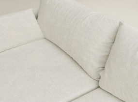Kremowy rozkładany/ze schowkiem narożnik z tkaniny szenilowej (prawostronny/z szezlongiem) Leon – Maison de Rêve