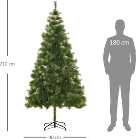 HOMCOM Sztuczna choinka 2,1 m drzewko świąteczne, 505 gałązek PET, zielona | Aosom PL