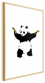 Plakat Panda with Guns 40x60 cm z ramą złotą z marginesem ARTGEIST B