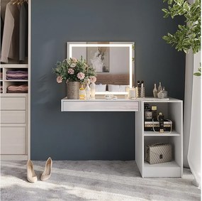 Stół toaletowy biały/biały wysoki połysk 120x50.1x76 sherry