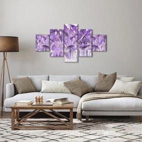 Obraz - Fioletowe liście w gipsie (125x70 cm)