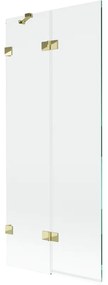 Mexen Lunar parawan nawannowy 2-skrzydłowy lewy 80 x 150 cm, transparent, złoty - 897-080-100-50-00-L