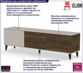 Szafka pod telewizor z lamelami w kolorze orzech + kaszmir - Frezi 9X