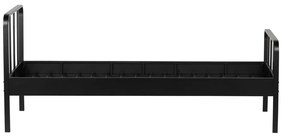 Czarne metalowe łóżko ze stelażem 90x200 cm Mees – WOOOD