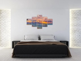 Obraz - Zachód słońca na plaży (125x70 cm)