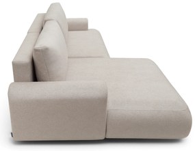 Narożnik Lotulis Mini z funkcją spania lewostronny - kremowa dzianina hydrofobowa Blur 01