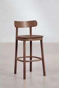 Zestaw 2 Wysokich Stołków Drewnianych Taleri Wenge & ↑65 Cm - Sklum