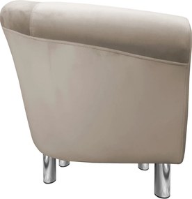 Fotel Milo tkanina Welur wygodny fotel tapicerowany do salonu i sypialni : Kolor nogi - Chrom, Kolor tkaniny - VELVET - MG09, Wysokość nogi - 15 cm