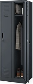 Dwudrzwiowa szafa BHP wąska 60x50x180 cm Kacper 2, antracyt