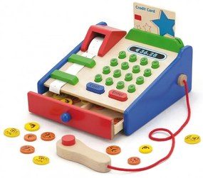 Drewniana kasa sklepowa z akcesoriami skaner viga toys
