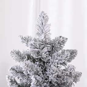 HOMCOM Choinka 180 cm z girlandą LED, sztuczne drzewko, odporna na ogień, z metalową podstawą, Zielona | Aosom PL