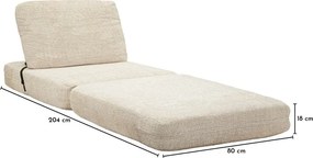 Biały rozkładany fotel z materiału bouclé Faster – Mauro Ferretti