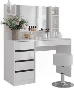 Stół toaletowy biały/biały wysoki połysk 119.8x50.1x76 sherry