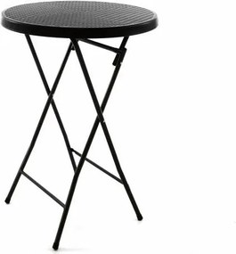 Okrągły stół ogrodowy - rattanowy wygląd 110 cm - czarny