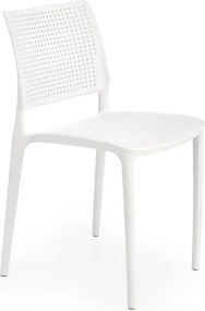 Białe minimalistyczne krzesło sztaplowane W0-E74