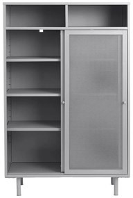 Szara metalowa szafka z drzwiami przesuwnymi 90x140x40 cm Veep – Unique Furniture