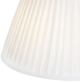 Lampa wisząca regulowana stal klosz plisowany kremowy 35cm - Blitz II klasyczny/Antyczny Oswietlenie wewnetrzne