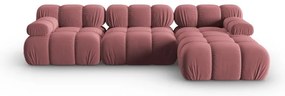 Różowa aksamitna sofa 285 cm Bellis – Micadoni Home