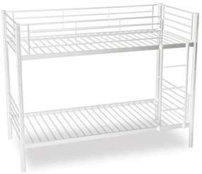 Łóżko Piętrowe Dla Dzieci 90x200 cm RODEZ Metalowe Białe
